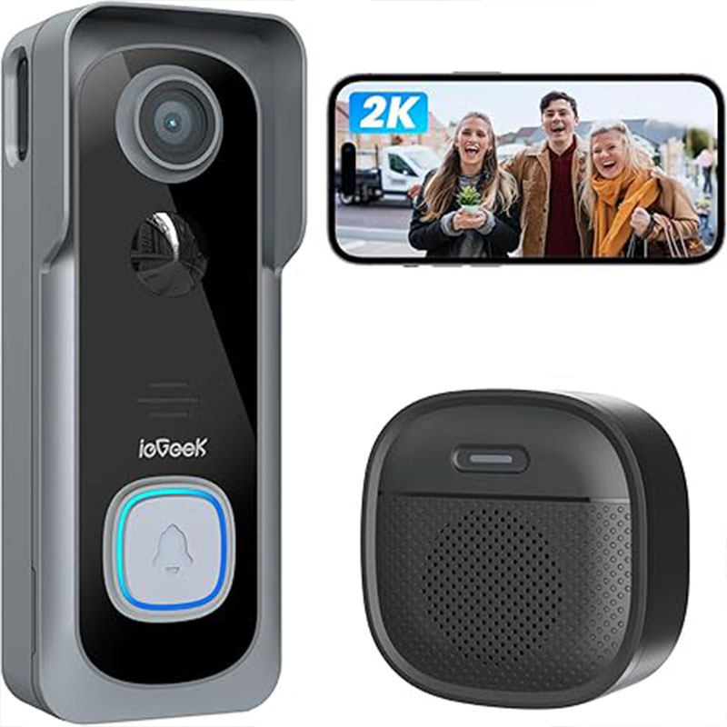 Smart Doorbell Wired - ieGeek Timbre con cámara inalámbrica 2K