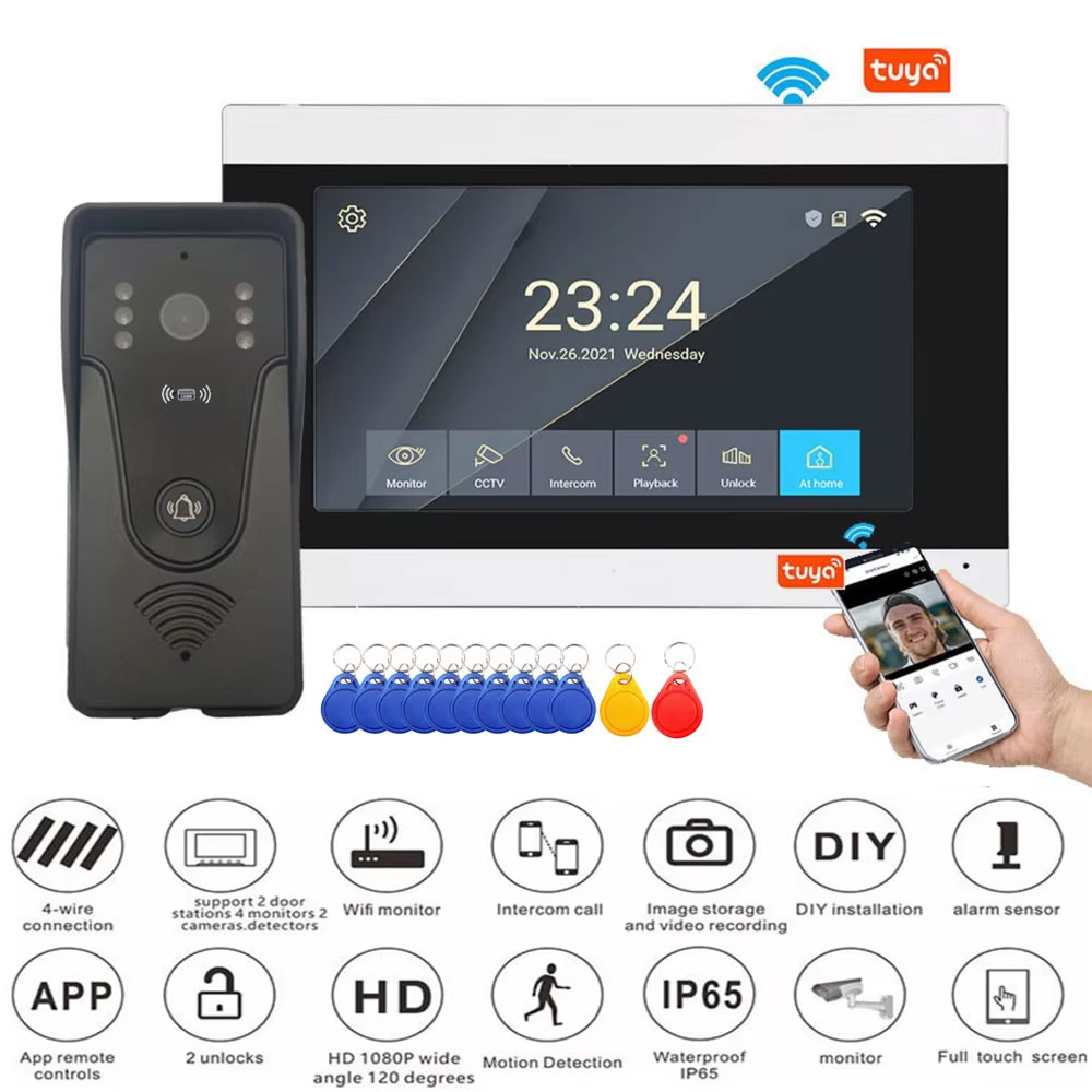 Smart Doorbell Wired - Tuya 1080P 7 pulgadas pantalla táctil
