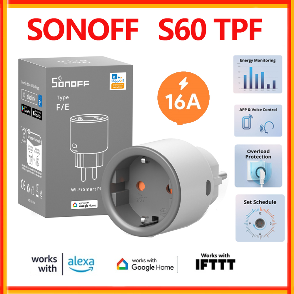 SONOFF S60 TPF UE Wifi enchufe - Sonoff Basic Switch reseña y precio